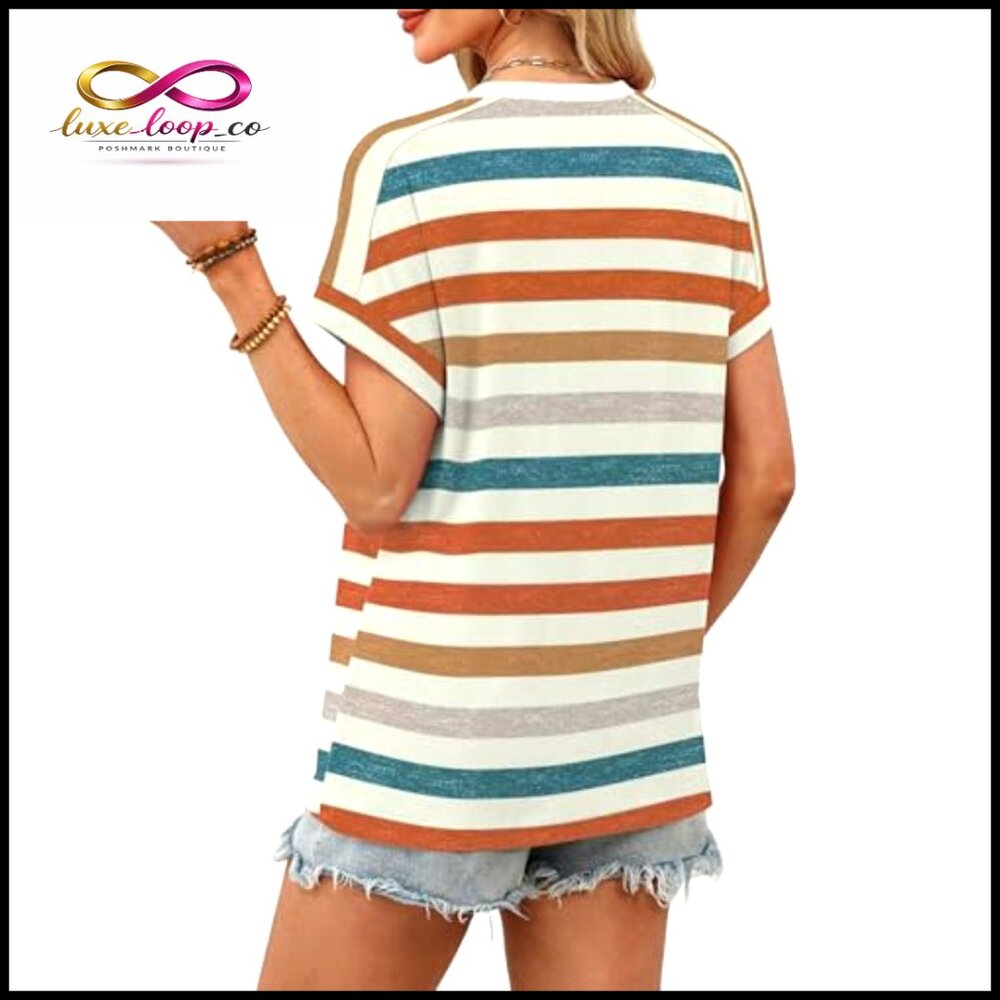 Soft Polyester Spandex Short Sleeve T-Shirt Regular Fit Crew Neck Casual - Picture 5 of 7